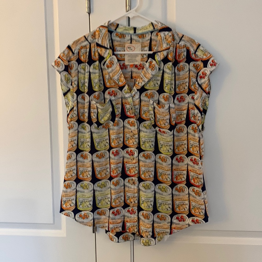 50 of 52 Conversations by Anthropologie shirt size L, cute marmalade jars print